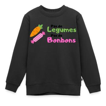 Pas de légumes, Pas de Bonbons - Sweat Premium enfant bio - noir - Devant - AI Model Kid Female (0cm)