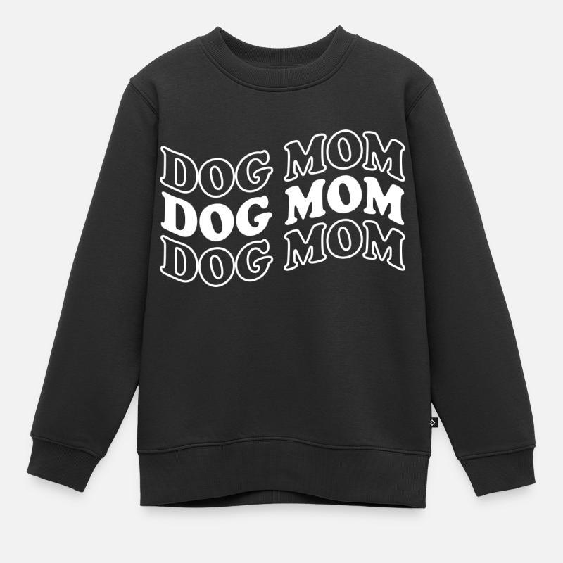 dog mom ondule 2 - Sweat Premium enfant bio - noir