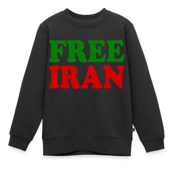 Free iran - Kinder Premium Organic Sweatshirt - Schwarz - Vorne - AI Model Kid Female (0cm)