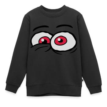 Comic Augen verrücktes Design - Kinder Premium Organic Sweatshirt - Schwarz - Vorne - AI Model Kid Female (0cm)