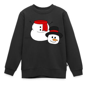 Bonhomme de neige sans tête - Sweat Premium enfant bio - noir - Devant - AI Model Kid Female (0cm)