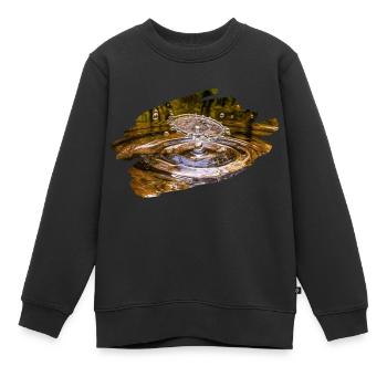 Wassertropfen - Kinder Premium Organic Sweatshirt - Schwarz - Vorne - AI Model Kid Female (0cm)