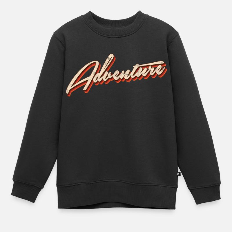 Aventure - Sweat Premium enfant bio - noir