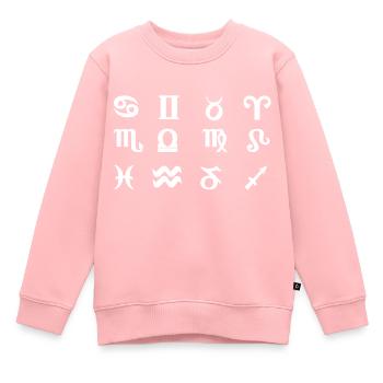 Symboles astrologiques - Sweat Premium enfant bio - rose - Devant - AI Model Kid Female (0cm)