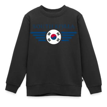 Corée du Sud, Corée du Sud - Sweat Premium enfant bio - noir - Devant - AI Model Kid Female (0cm)