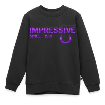 Impressive since 1981 - Kids Premium Organic Sweatshirt - black - Front - AI Model Kid Female (0cm)