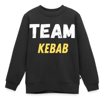 team kebab - Sweat Premium enfant bio - noir - Devant - AI Model Kid Female (0cm)