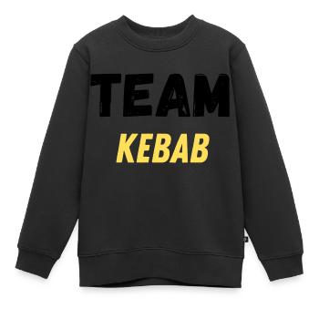 team kebab - Sweat Premium enfant bio - noir - Devant - AI Model Kid Female (0cm)