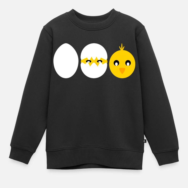 Poussin à éclosion de bande dessinée - Sweat Premium enfant bio - noir