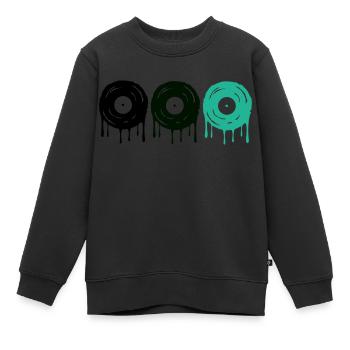 Records - Kids Premium Organic Sweatshirt - black - Front - AI Model Kid Female (0cm)