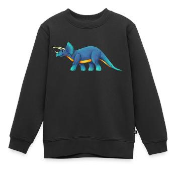 Tricératops - Sweat Premium enfant bio - noir - Devant - AI Model Kid Female (0cm)
