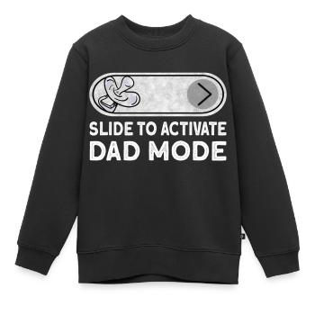 Slide pour activer le mode papa - Nouveau papa bientôt Da - Sweat Premium enfant bio - noir - Devant - AI Model Kid Female (0cm)