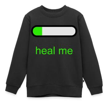 Heal Me - Kids Premium Organic Sweatshirt - black - Front - AI Model Kid Female (0cm)