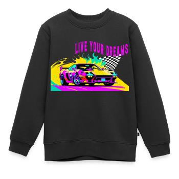 live your dreams - Kinder Premium Organic Sweatshirt - Schwarz - Vorne - AI Model Kid Female (0cm)