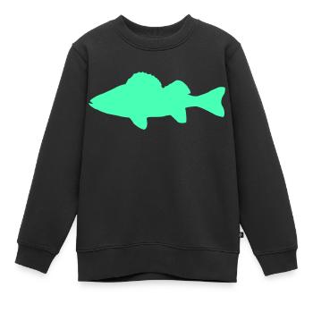 poisson - Sweat Premium enfant bio - noir - Devant - AI Model Kid Female (0cm)