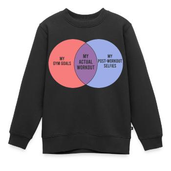 Dancing Funny Venn Diagram Workout Gym - Kinder Premium Organic Sweatshirt - Schwarz - Vorne - AI Model Kid Female (0cm)