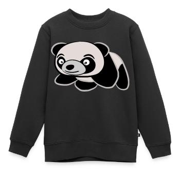 Panda große Augen niedlich Baby Pandabär Wildtiere - Kinder Premium Organic Sweatshirt - Schwarz - Vorne - AI Model Kid Female (0cm)