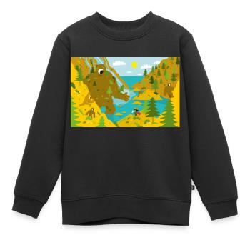 Felsgolems - Kinder Premium Organic Sweatshirt - Schwarz - Vorne - AI Model Kid Female (0cm)