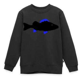 Poisson perche - Sweat Premium enfant bio - noir - Devant - AI Model Kid Female (0cm)