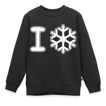 J’aime la neige - Sweat Premium enfant bio - noir - Devant - AI Model Kid Female (0cm)