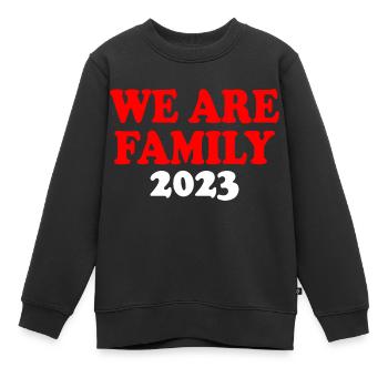 We are family - Sweat Premium enfant bio - noir - Devant - AI Model Kid Female (0cm)