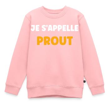 Je s'appelle prout - Sweat Premium enfant bio - rose - Devant - AI Model Kid Female (0cm)