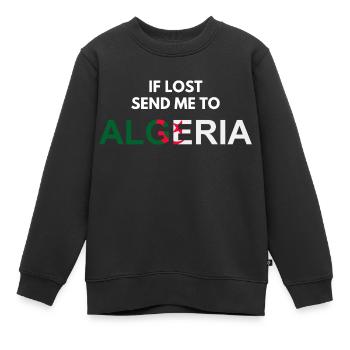 wenn ich verloren habe, schick mich nach Algerien-cadeau Algérie - Kinder Premium Organic Sweatshirt - Schwarz - Vorne - AI Model Kid Female (0cm)