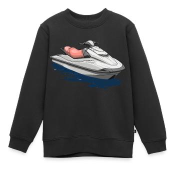 Action am Jetski - Kinder Premium Organic Sweatshirt - Schwarz - Vorne - AI Model Kid Female (0cm)