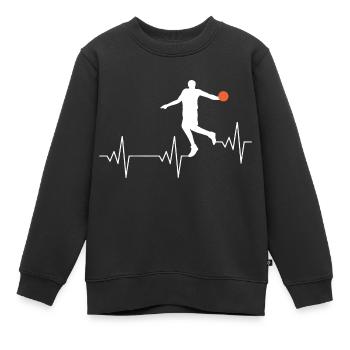Basketball - Kids Premium Organic Sweatshirt - black - Front - AI Model Kid Female (0cm)