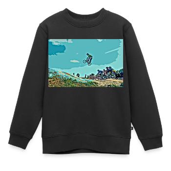 BMX Rennen Rennen ATV Motocross - Kinder Premium Organic Sweatshirt - Schwarz - Vorne - AI Model Kid Female (0cm)