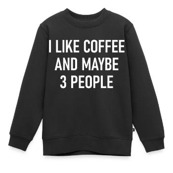 Ich mag Kaffee - Kinder Premium Organic Sweatshirt - Schwarz - Vorne - AI Model Kid Female (0cm)