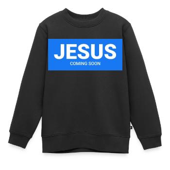 Jesus - Sweat Premium enfant bio - noir - Devant - AI Model Kid Female (0cm)