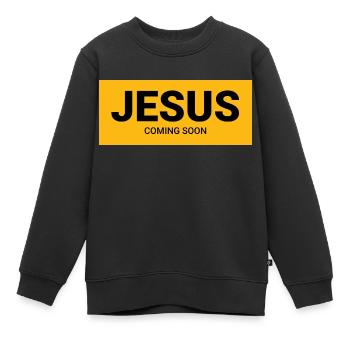 Jesus - Sweat Premium enfant bio - noir - Devant - AI Model Kid Female (0cm)