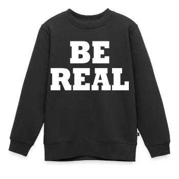 Be real - Kinder Premium Organic Sweatshirt - Schwarz - Vorne - AI Model Kid Female (0cm)