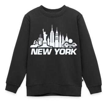 new york skyline ny - Kinder Premium Organic Sweatshirt - Schwarz - Vorne - AI Model Kid Female (0cm)