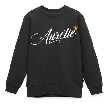 Aurélie Nom pour Femme Enfants Bambins - Aurélie - Sweat Premium enfant bio - noir - Devant - AI Model Kid Female (0cm)