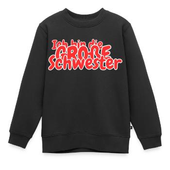 Ich bin die grosse Schwester - Kinder Premium Organic Sweatshirt - Schwarz - Vorne - AI Model Kid Female (0cm)