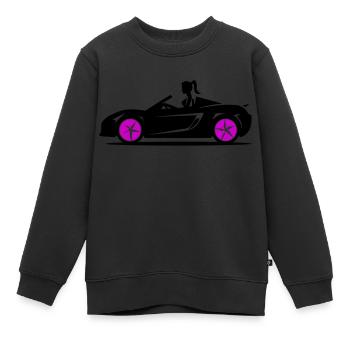 Frau Sportwagen Cabrio Auto - Kinder Premium Organic Sweatshirt - Schwarz - Vorne - AI Model Kid Female (0cm)