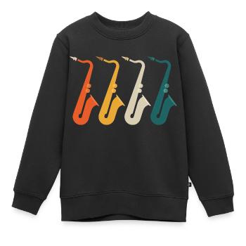 Sax saxophone saxophone - Kids Premium Organic Sweatshirt - black - Front - AI Model Kid Female (0cm)