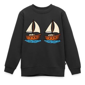 segelboote - Kinder Premium Organic Sweatshirt - Schwarz - Vorne - AI Model Kid Female (0cm)