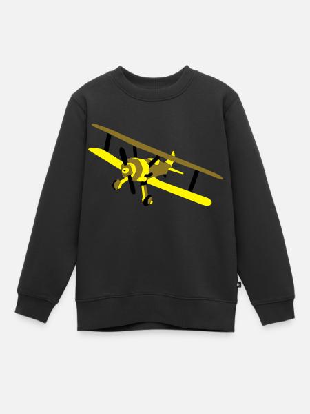 Plane - Kids Premium Organic Sweatshirt - black