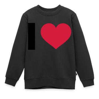 I LOVE - Sweat Premium enfant bio - noir - Devant - AI Model Kid Female (0cm)