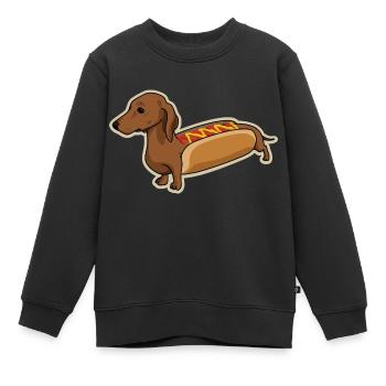 Hot-Dog Dog - Sweat Premium enfant bio - noir - Devant - AI Model Kid Female (0cm)