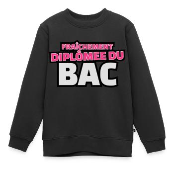 fraîchement diplomée du bac - Sweat Premium enfant bio - noir - Devant - AI Model Kid Female (0cm)