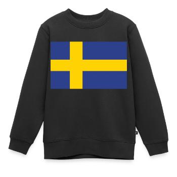 sweden flag - Kinder Premium Organic Sweatshirt - Schwarz - Vorne - AI Model Kid Female (0cm)