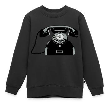 Oldschool Telefon - Kinder Premium Organic Sweatshirt - Schwarz - Vorne - AI Model Kid Female (0cm)