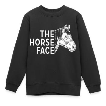 The Horse Face - Kinder Premium Organic Sweatshirt - Schwarz - Vorne - AI Model Kid Female (0cm)