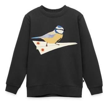 Blaumeise Papierflieger - Kinder Premium Organic Sweatshirt - Schwarz - Vorne - AI Model Kid Female (0cm)