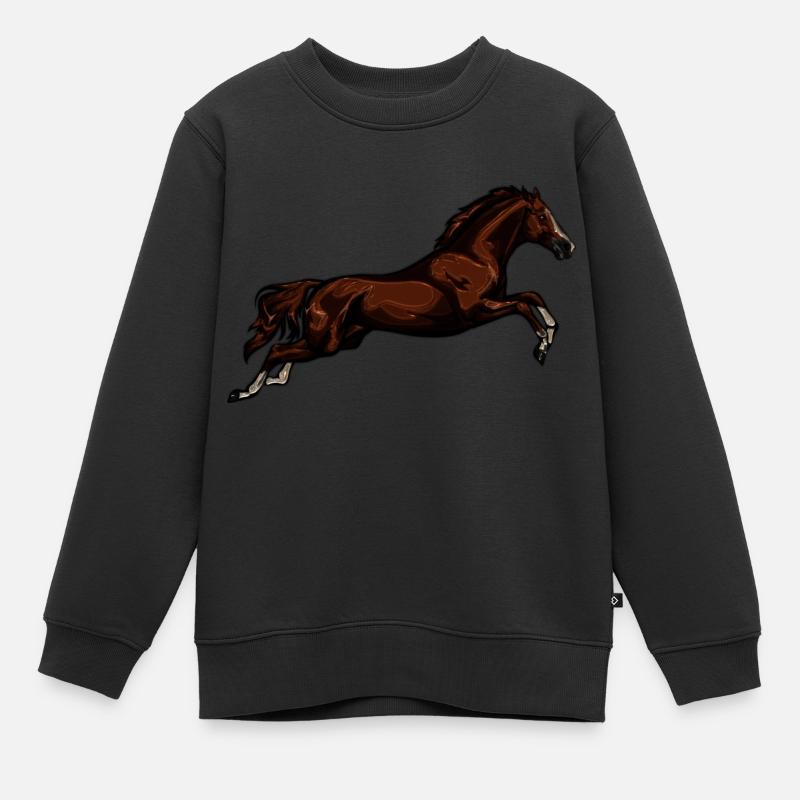 Cheval - Sweat Premium enfant bio - noir