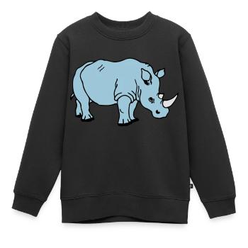 rhinoceros - Sweat Premium enfant bio - noir - Devant - AI Model Kid Female (0cm)